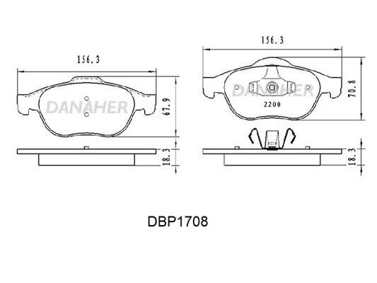 Danaher DBP1708 Brake Pad Set, disc brake DBP1708: Buy near me in Poland at 2407.PL - Good price!