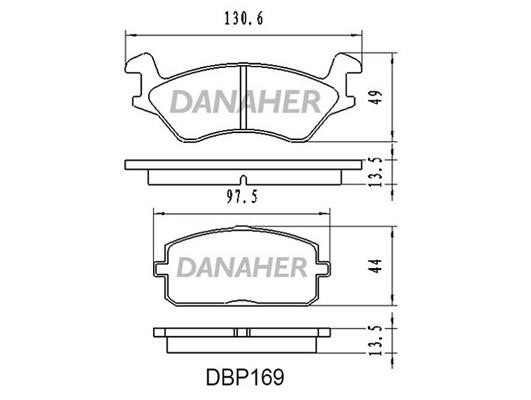 Danaher DBP169 Гальмівні колодки, комплект DBP169: Приваблива ціна - Купити у Польщі на 2407.PL!
