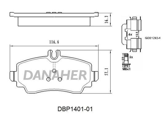 Danaher DBP1401-01 Klocki hamulcowe, zestaw DBP140101: Dobra cena w Polsce na 2407.PL - Kup Teraz!