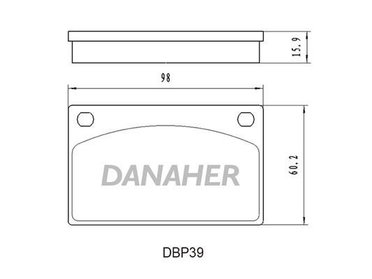 Danaher DBP39 Гальмівні колодки, комплект DBP39: Приваблива ціна - Купити у Польщі на 2407.PL!