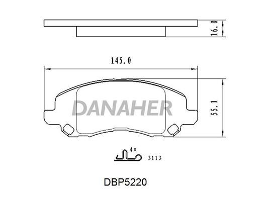 Danaher DBP5220 Brake Pad Set, disc brake DBP5220: Buy near me in Poland at 2407.PL - Good price!