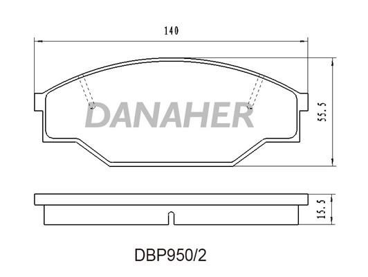 Danaher DBP950/2 Тормозные колодки дисковые, комплект DBP9502: Отличная цена - Купить в Польше на 2407.PL!