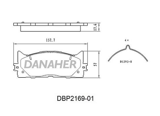 Danaher DBP2169-01 Brake Pad Set, disc brake DBP216901: Buy near me in Poland at 2407.PL - Good price!