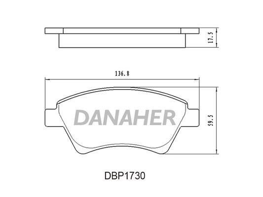 Danaher DBP1730 Гальмівні колодки, комплект DBP1730: Приваблива ціна - Купити у Польщі на 2407.PL!