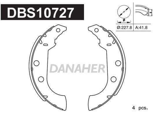 Danaher DBS10727 Колодки гальмівні барабанні, комплект DBS10727: Приваблива ціна - Купити у Польщі на 2407.PL!