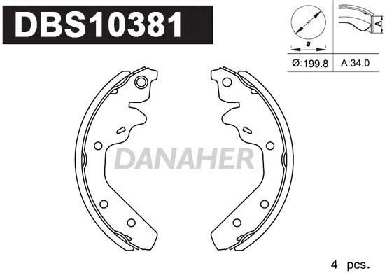 Danaher DBS10381 Bremsbackensatz DBS10381: Kaufen Sie zu einem guten Preis in Polen bei 2407.PL!