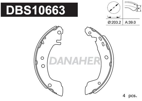 Danaher DBS10663 Колодки гальмівні барабанні, комплект DBS10663: Приваблива ціна - Купити у Польщі на 2407.PL!