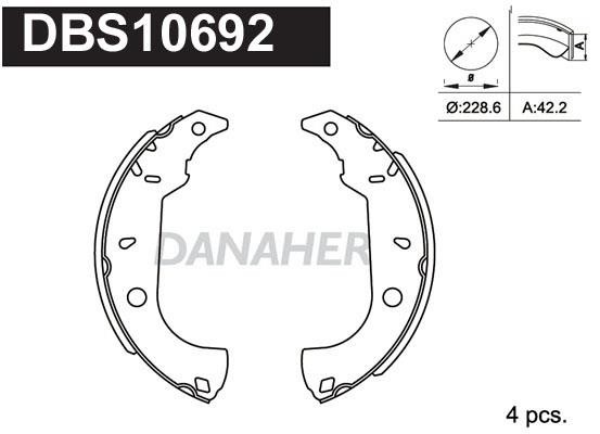 Danaher DBS10692 Колодки тормозные барабанные, комплект DBS10692: Отличная цена - Купить в Польше на 2407.PL!