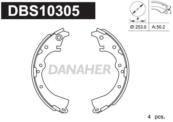 Danaher DBS10305 Brake shoe set DBS10305: Buy near me in Poland at 2407.PL - Good price!