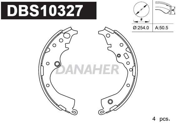 Danaher DBS10327 Brake shoe set DBS10327: Buy near me in Poland at 2407.PL - Good price!