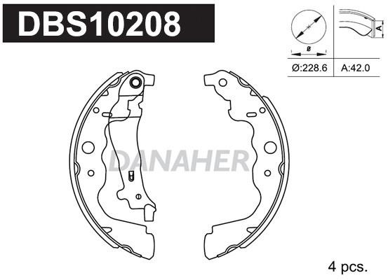 Danaher DBS10208 Brake shoe set DBS10208: Buy near me in Poland at 2407.PL - Good price!