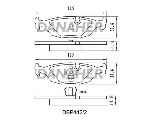 Danaher DBP442/2 Brake Pad Set, disc brake DBP4422: Buy near me in Poland at 2407.PL - Good price!