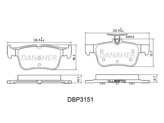 Danaher DBP3151 Тормозные колодки дисковые, комплект DBP3151: Отличная цена - Купить в Польше на 2407.PL!