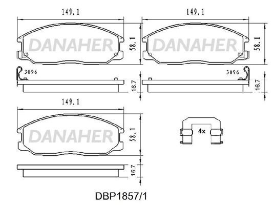 Danaher DBP1857/1 Brake Pad Set, disc brake DBP18571: Buy near me in Poland at 2407.PL - Good price!