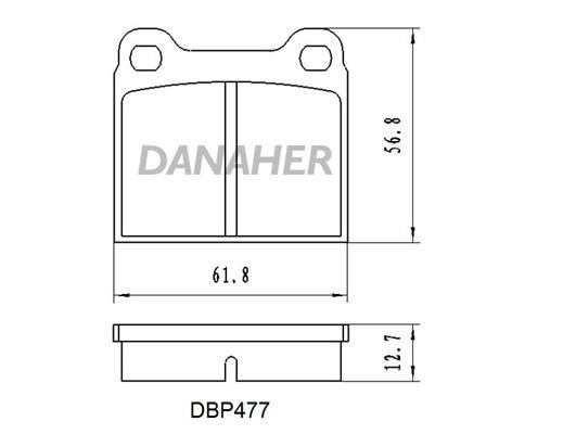 Danaher DBP477 Brake Pad Set, disc brake DBP477: Buy near me in Poland at 2407.PL - Good price!