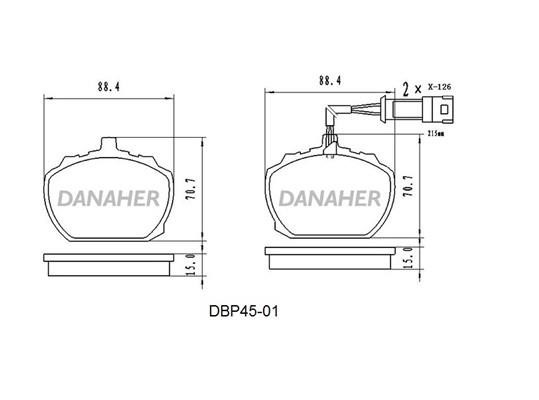 Danaher DBP45-01 Тормозные колодки дисковые, комплект DBP4501: Отличная цена - Купить в Польше на 2407.PL!