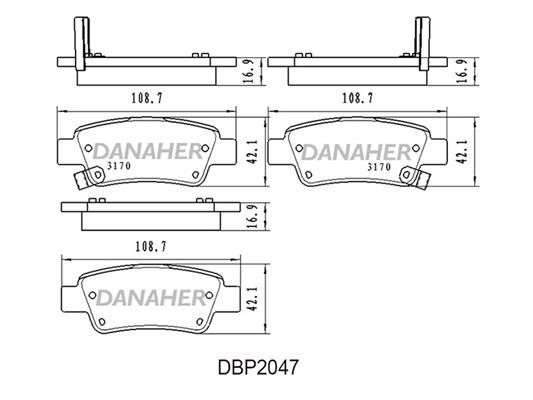 Danaher DBP2047 Brake Pad Set, disc brake DBP2047: Buy near me in Poland at 2407.PL - Good price!