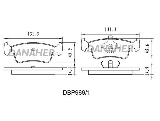 Danaher DBP969/1 Brake Pad Set, disc brake DBP9691: Buy near me in Poland at 2407.PL - Good price!
