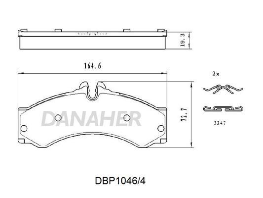 Danaher DBP1046/4 Brake Pad Set, disc brake DBP10464: Buy near me in Poland at 2407.PL - Good price!