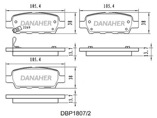 Danaher DBP1807/2 Klocki hamulcowe, zestaw DBP18072: Dobra cena w Polsce na 2407.PL - Kup Teraz!