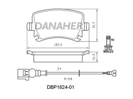 Danaher DBP1824-01 Гальмівні колодки, комплект DBP182401: Приваблива ціна - Купити у Польщі на 2407.PL!
