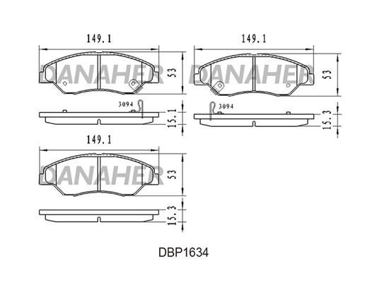 Danaher DBP1634 Гальмівні колодки, комплект DBP1634: Купити у Польщі - Добра ціна на 2407.PL!