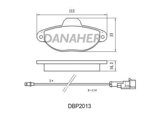 Danaher DBP2013 Brake Pad Set, disc brake DBP2013: Buy near me in Poland at 2407.PL - Good price!