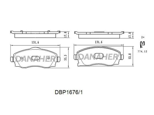Danaher DBP1676/1 Brake Pad Set, disc brake DBP16761: Buy near me in Poland at 2407.PL - Good price!