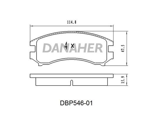 Danaher DBP546-01 Гальмівні колодки, комплект DBP54601: Приваблива ціна - Купити у Польщі на 2407.PL!