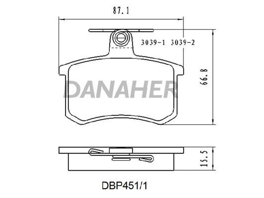 Danaher DBP451/1 Гальмівні колодки, комплект DBP4511: Купити у Польщі - Добра ціна на 2407.PL!