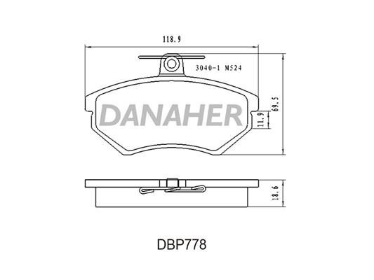 Danaher DBP778 Тормозные колодки дисковые, комплект DBP778: Отличная цена - Купить в Польше на 2407.PL!