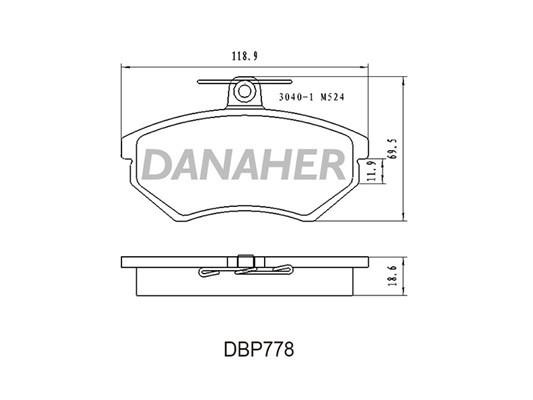 Danaher DBP778 Scheibenbremsbeläge, Set DBP778: Kaufen Sie zu einem guten Preis in Polen bei 2407.PL!