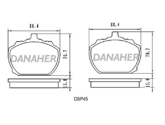Danaher DBP45 Тормозные колодки дисковые, комплект DBP45: Отличная цена - Купить в Польше на 2407.PL!