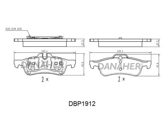Danaher DBP1912 Гальмівні колодки, комплект DBP1912: Приваблива ціна - Купити у Польщі на 2407.PL!