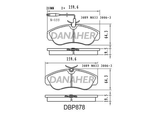 Danaher DBP878 Brake Pad Set, disc brake DBP878: Buy near me in Poland at 2407.PL - Good price!