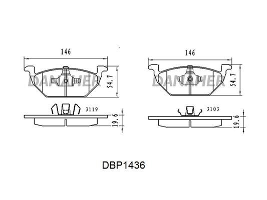 Danaher DBP1436 Brake Pad Set, disc brake DBP1436: Buy near me in Poland at 2407.PL - Good price!