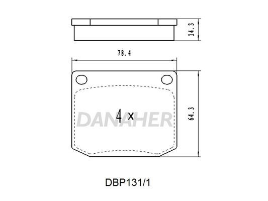 Danaher DBP131/1 Front disc brake pads, set DBP1311: Buy near me in Poland at 2407.PL - Good price!