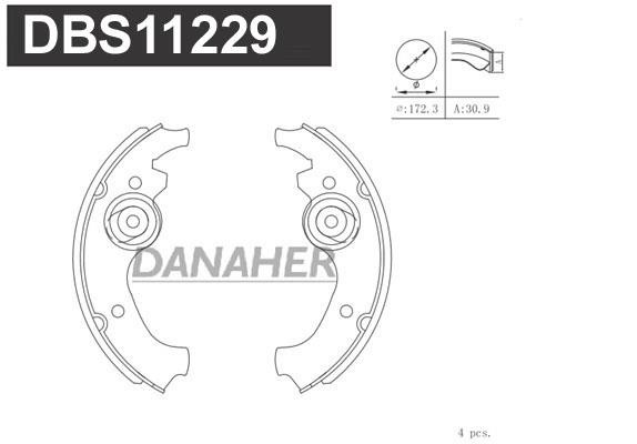 Danaher DBS11229 Колодки тормозные барабанные, комплект DBS11229: Отличная цена - Купить в Польше на 2407.PL!