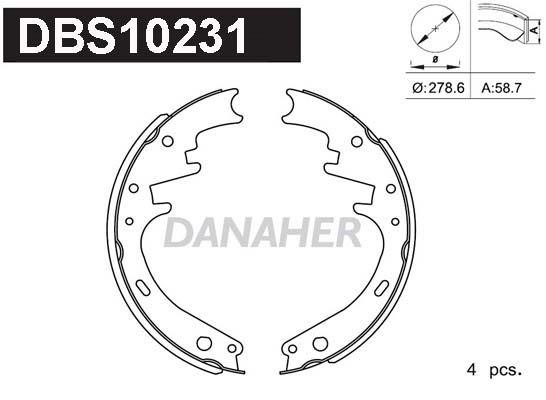 Danaher DBS10231 Колодки тормозные барабанные, комплект DBS10231: Отличная цена - Купить в Польше на 2407.PL!