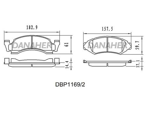 Danaher DBP1169/2 Тормозные колодки дисковые, комплект DBP11692: Отличная цена - Купить в Польше на 2407.PL!