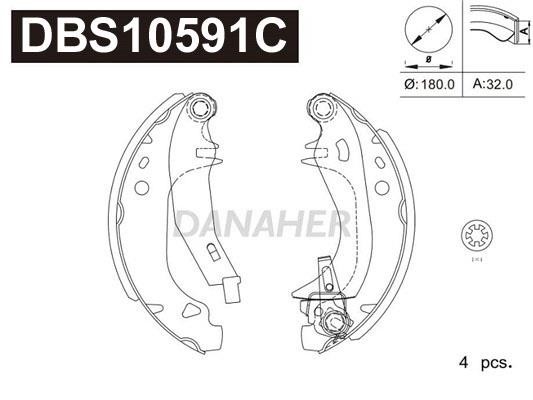 Danaher DBS10591C Brake shoe set DBS10591C: Buy near me in Poland at 2407.PL - Good price!