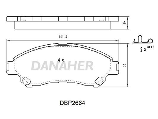 Danaher DBP2664 Scheibenbremsbeläge, Set DBP2664: Kaufen Sie zu einem guten Preis in Polen bei 2407.PL!