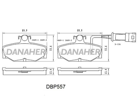 Danaher DBP557 Тормозные колодки дисковые, комплект DBP557: Отличная цена - Купить в Польше на 2407.PL!