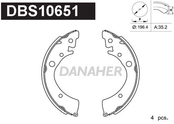 Danaher DBS10651 Колодки гальмівні барабанні, комплект DBS10651: Приваблива ціна - Купити у Польщі на 2407.PL!