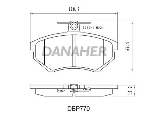 Danaher DBP770 Гальмівні колодки, комплект DBP770: Приваблива ціна - Купити у Польщі на 2407.PL!