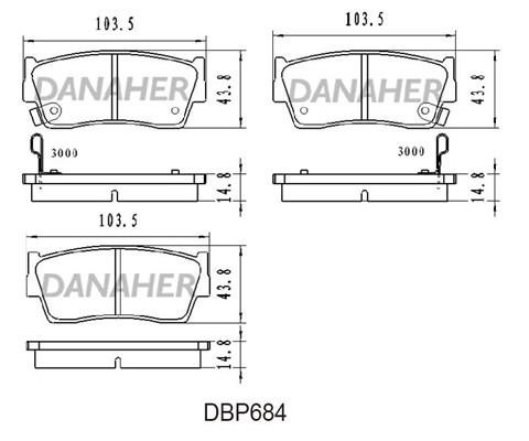 Danaher DBP684 Scheibenbremsbeläge, Set DBP684: Kaufen Sie zu einem guten Preis in Polen bei 2407.PL!