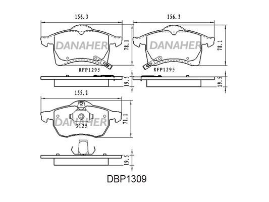 Danaher DBP1309 Гальмівні колодки, комплект DBP1309: Приваблива ціна - Купити у Польщі на 2407.PL!