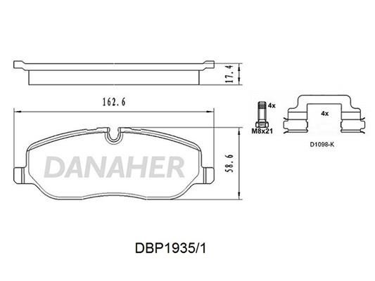 Danaher DBP1935/1 Тормозные колодки дисковые, комплект DBP19351: Отличная цена - Купить в Польше на 2407.PL!