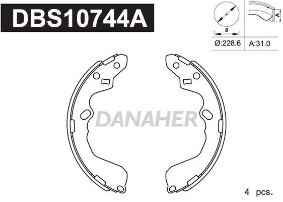 Danaher DBS10744A Brake shoe set DBS10744A: Buy near me in Poland at 2407.PL - Good price!