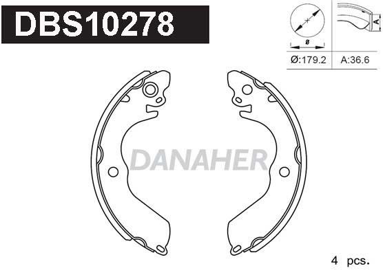 Danaher DBS10278 Колодки гальмівні барабанні, комплект DBS10278: Купити у Польщі - Добра ціна на 2407.PL!